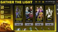 फेज 2 के Gather the Light इवेंट के स्टोर में मौजूद आइटम (Image via Garena)